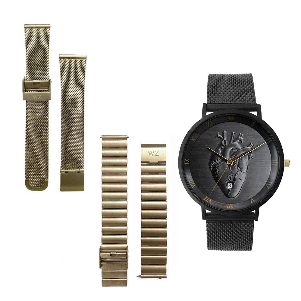 Woodstock Zambon – wholesale Wrist Watch – Unisex – Black Heart Waterproof Watch1