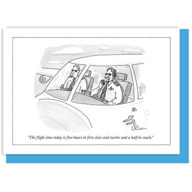 (H) FLIGHT TIME TODAY - 5x7" NYer CARTOON CARD for wholesale by Nelson Line
