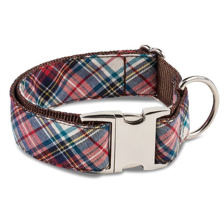 blue red Textura Bot Dog Collar for wholesale on Faire