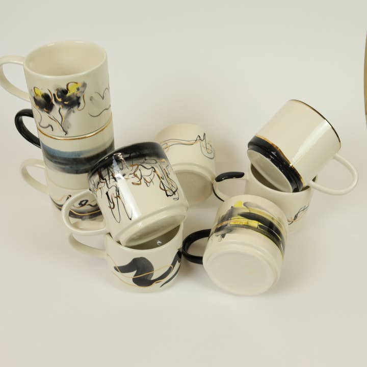 Atelier nelson gomes - Wholesale Coffee Mug - black abstract mug 6325