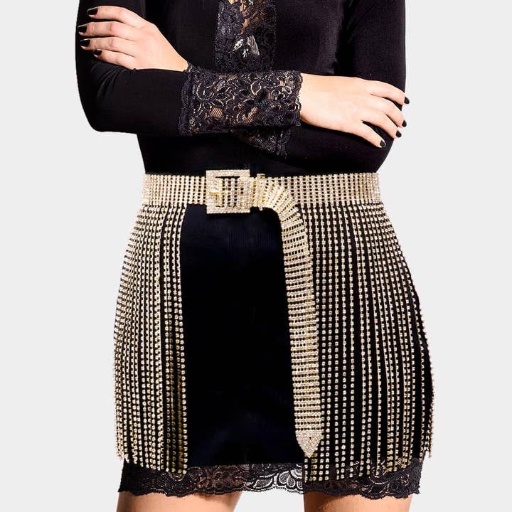 Sensibling Corp. - Wholesale Belt - Women's - Dropped Rhinestone Fringe Belt1