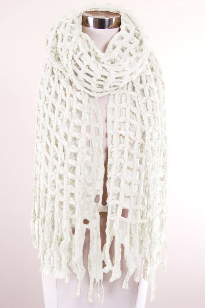 Hana - Vente Écharpe – femme - Écharpe oblongue en filet uni5