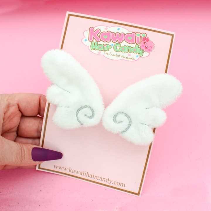 Kawaii Hair Candy – Großhandel Haarclip – Damen – Kawaii Haarspangen aus Plüsch mit Engelsflügeln2