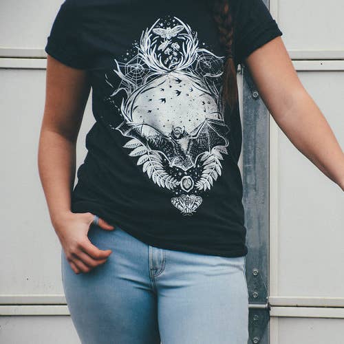 Witching Hour Organic Cotton T Shirt for wholesale by Solstice Handmade