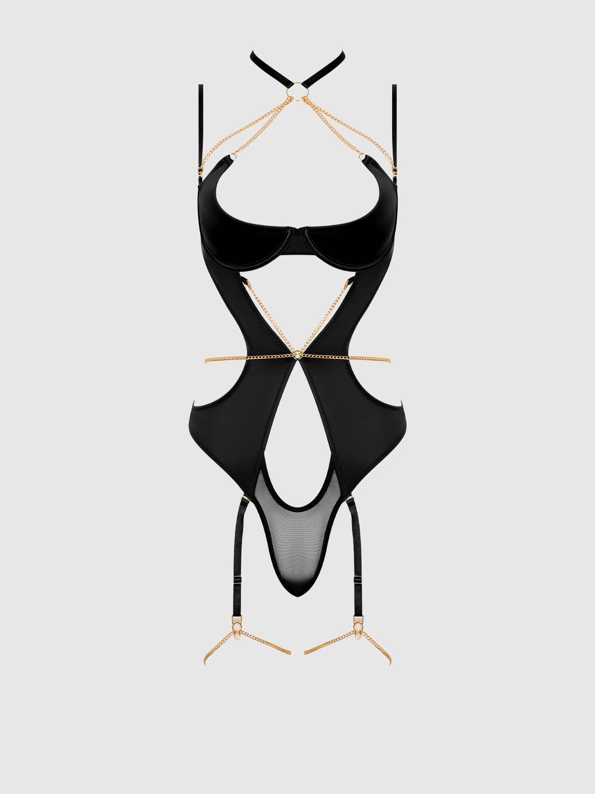 House of Desire - Vendita all'ingrosso Body intimo - Donna - TEDDY CON COLLETTO ALL'AMERICANA IN RASO E CATENA EVANGELINE4