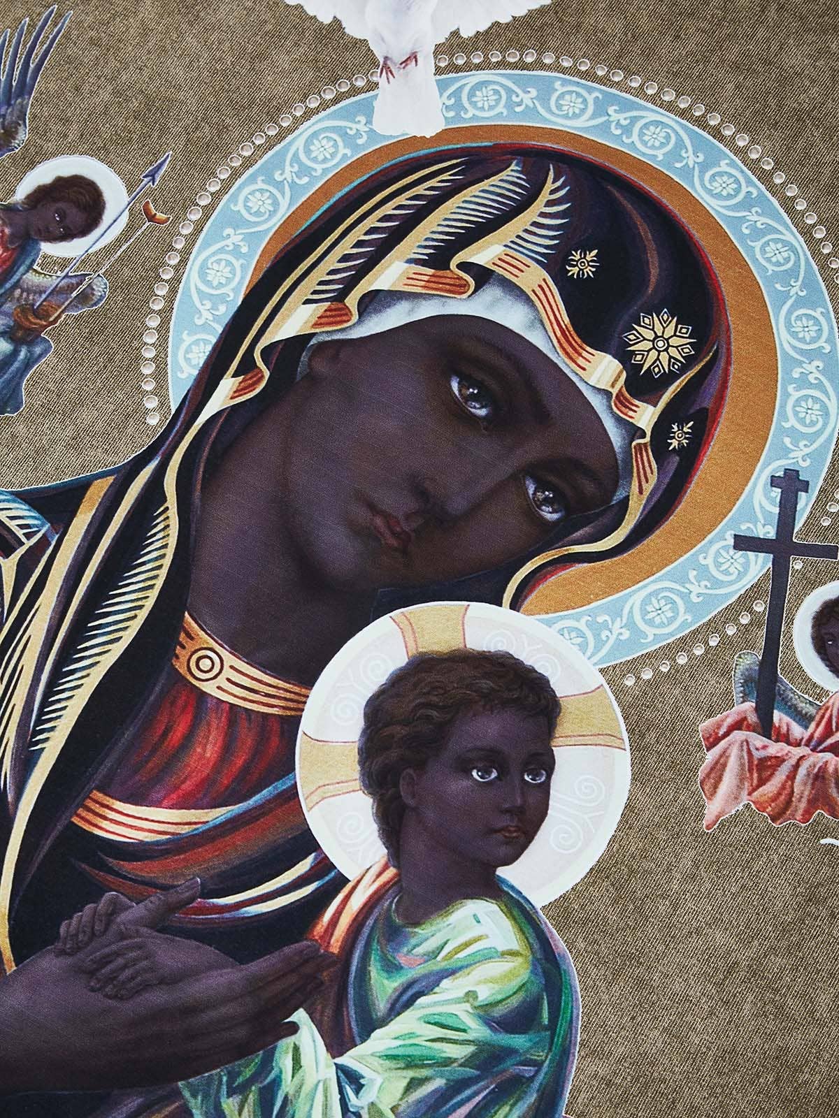 NOISSEY – Engroshandel T-shirt med print - Unisex – HINDRINGER OG FARER© Sort Madonna og Børnefarve Four-farve12