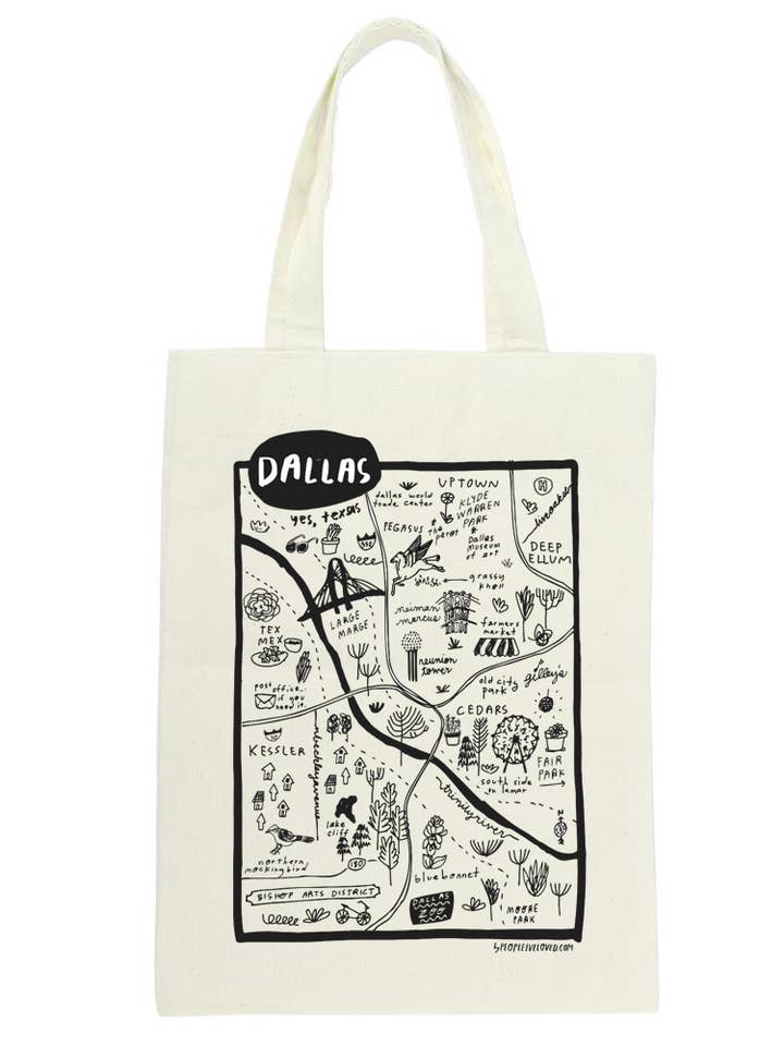 Dallas Map Tote for wholesale by People I've Loved