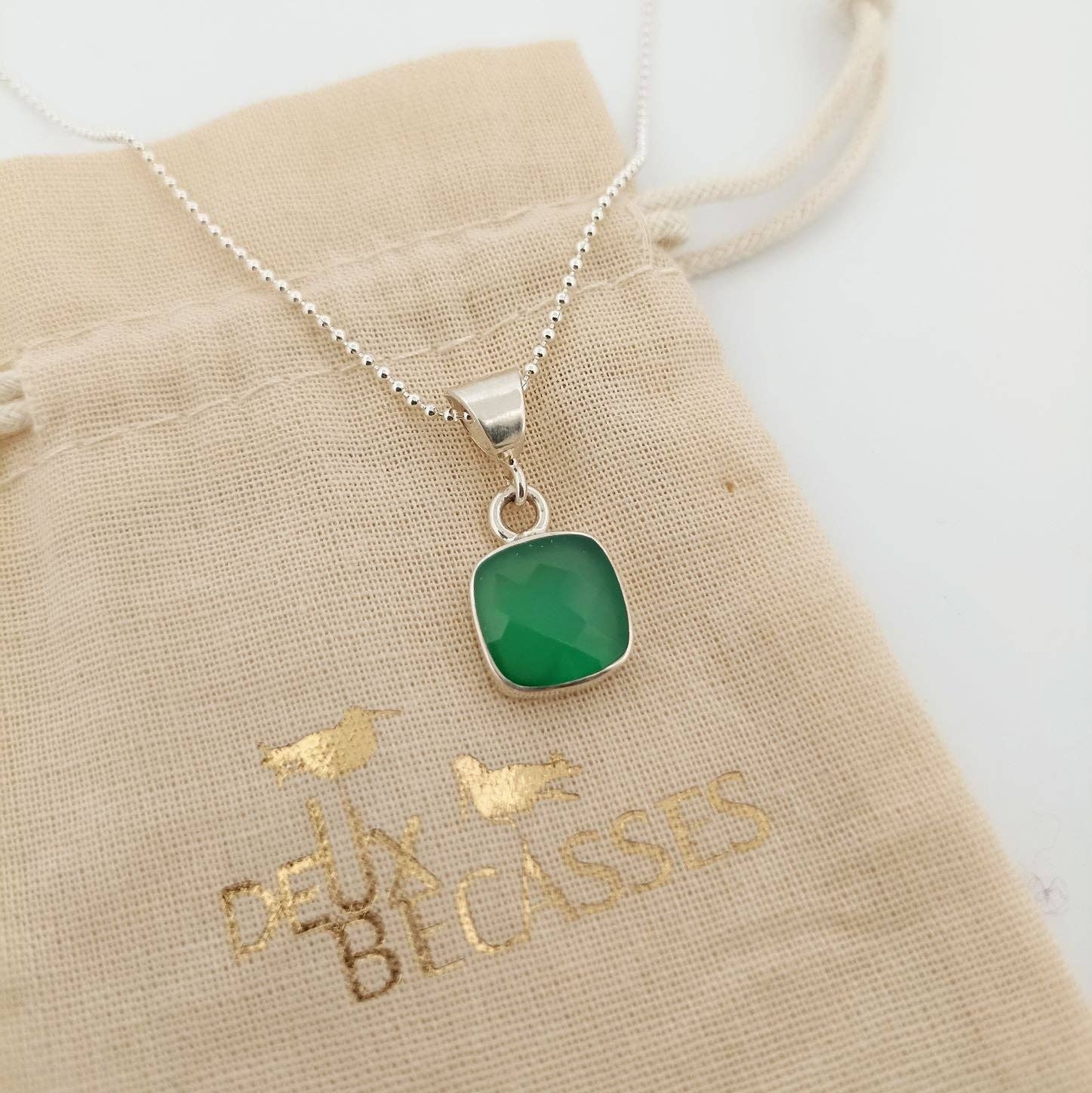 Deux Bécasses - Wholesale Pendant/Charm Necklace - Silver necklace with stone - Benjamin0