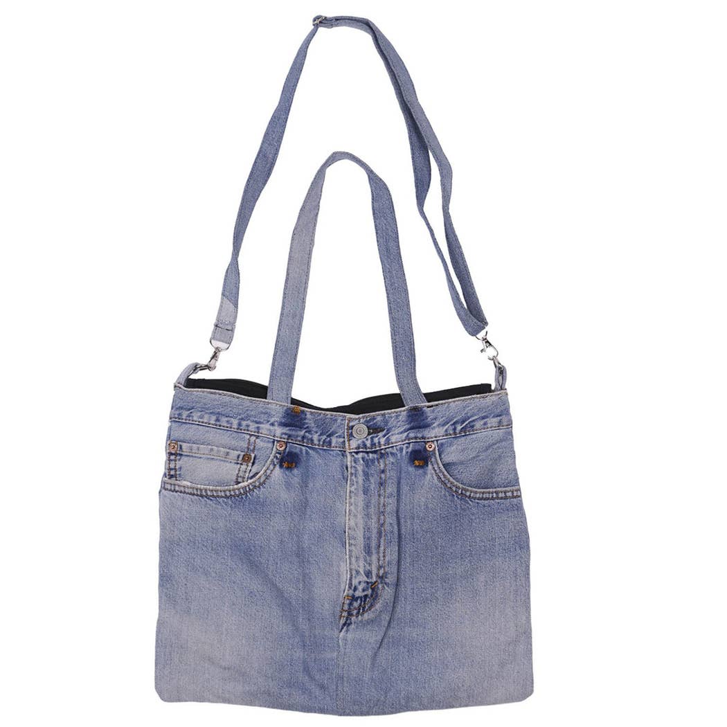 Sunshine Joy - Wholesale Shoulder Bag - Unisex - Unique Denim Jean Butt Bag Shoulder Hand Bag Upcycled 1