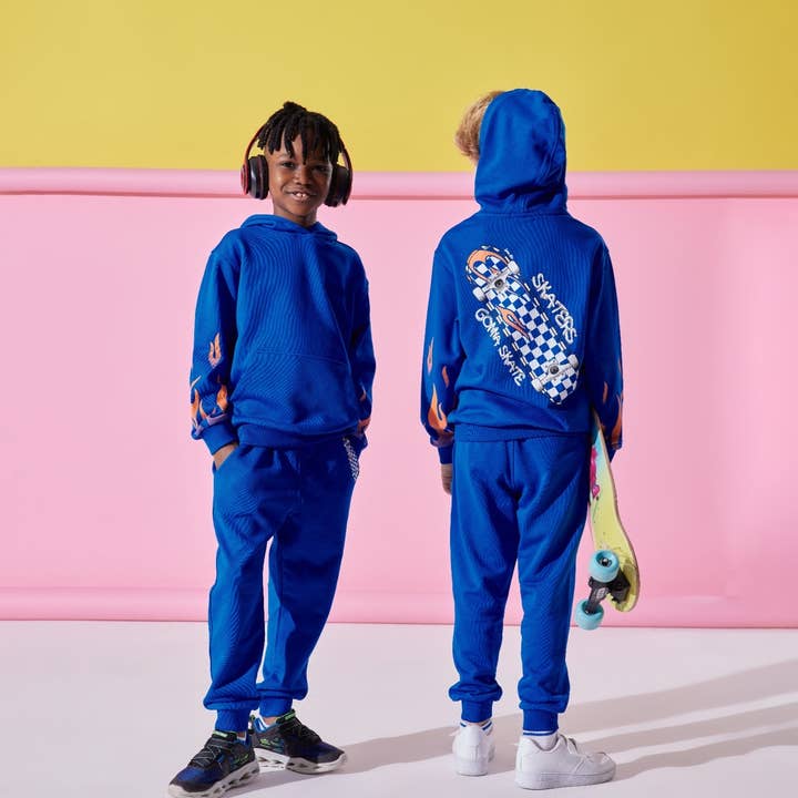 Skater Boys Cotton Tracksuit – Blue Lnm631 for wholesale by Luna Mia Kids