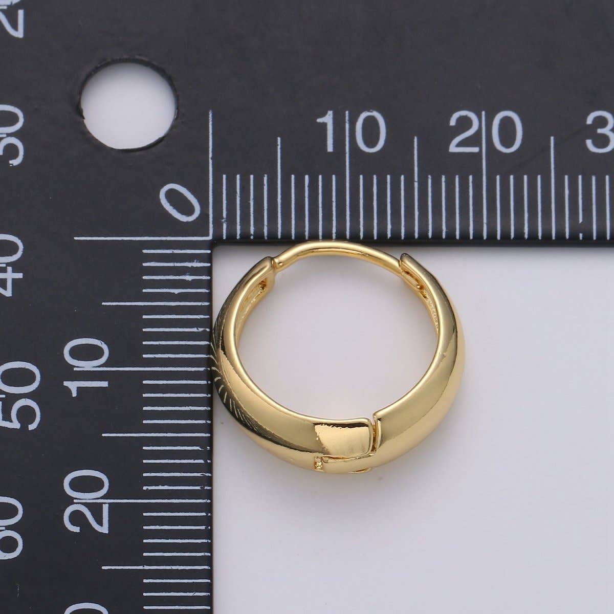 Aim Eternal - Wholesale Huggie Earrings - 24k Vermeil Gold Earrings, Huggie Earring, Tiny Earrings, Smooth Plated Earrings, Everyday Wear Earrings, Rosegold Earring, 18mm Earring K-653 K-6553