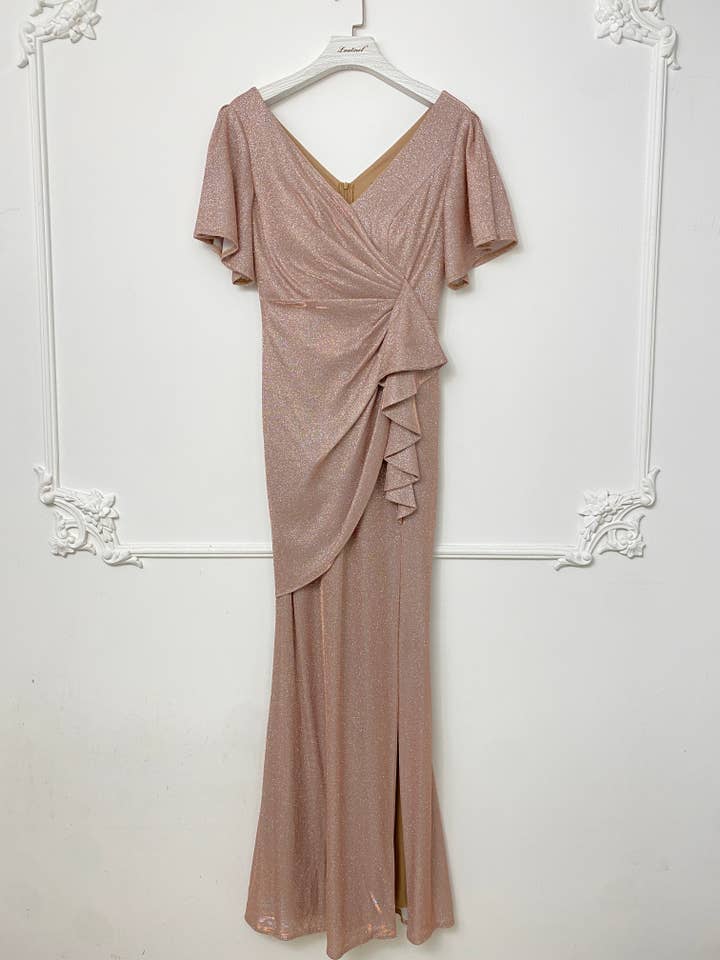 Lautinel - Wholesale Gown - Women's - Slit Bodycon Sequin Evening Dress R1837