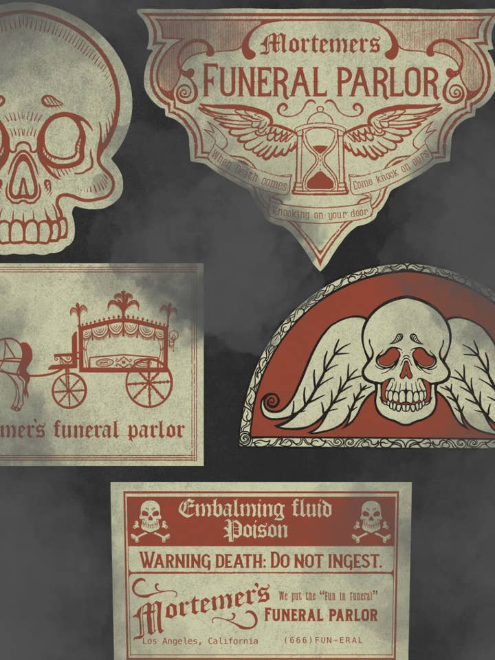 Mortemer’s funeral parlor and undertakers club 5 piece vinyl for wholesale by Psychic circle oddities