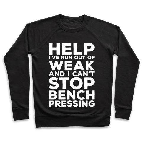 ZWAK EN IK KAN NIET STOPPEN MET BANKDRUKKEN MET RONDE HALS voor wholesale door True Modern