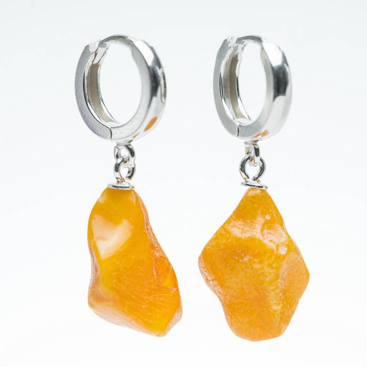Baltic Amber Hoop Earrings Silver Hoop Earrings Dangle for wholesale by Marcin Waryszak