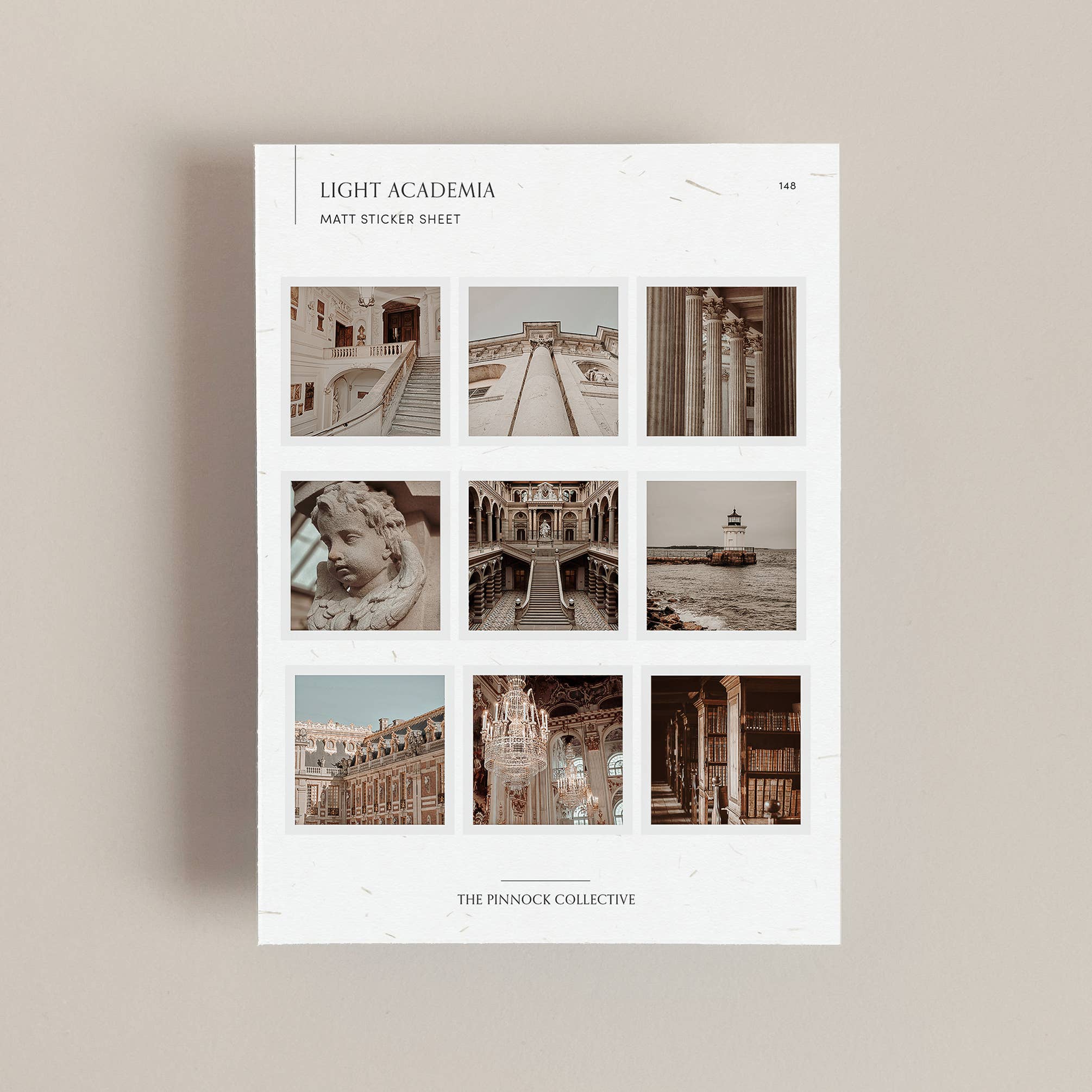 The Pinnock Collective - Wholesale Sticker - Light Academia Themed Sticker Sheet