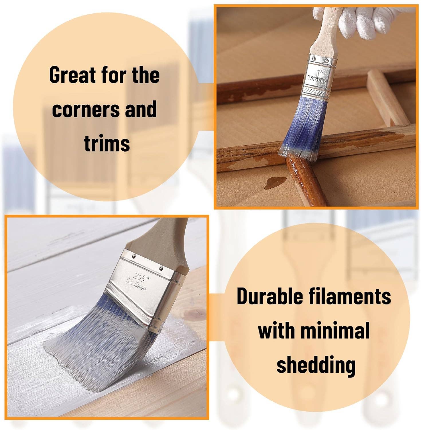 Bates Choice - Wholesale Paint/Wax Brush - Bates- Paint Brushes, 1-Inch, 12 Pack4