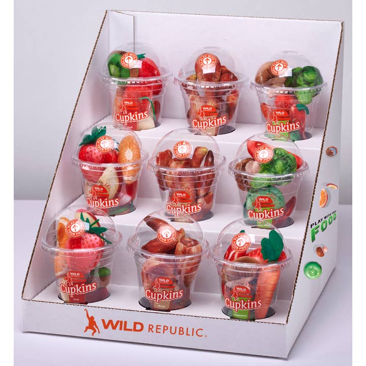 Wild Republic – Engroshandel Legetøjssæt - Børn – PDQ 9 Cupkins Happytizers Udstoppet Dyr 5"