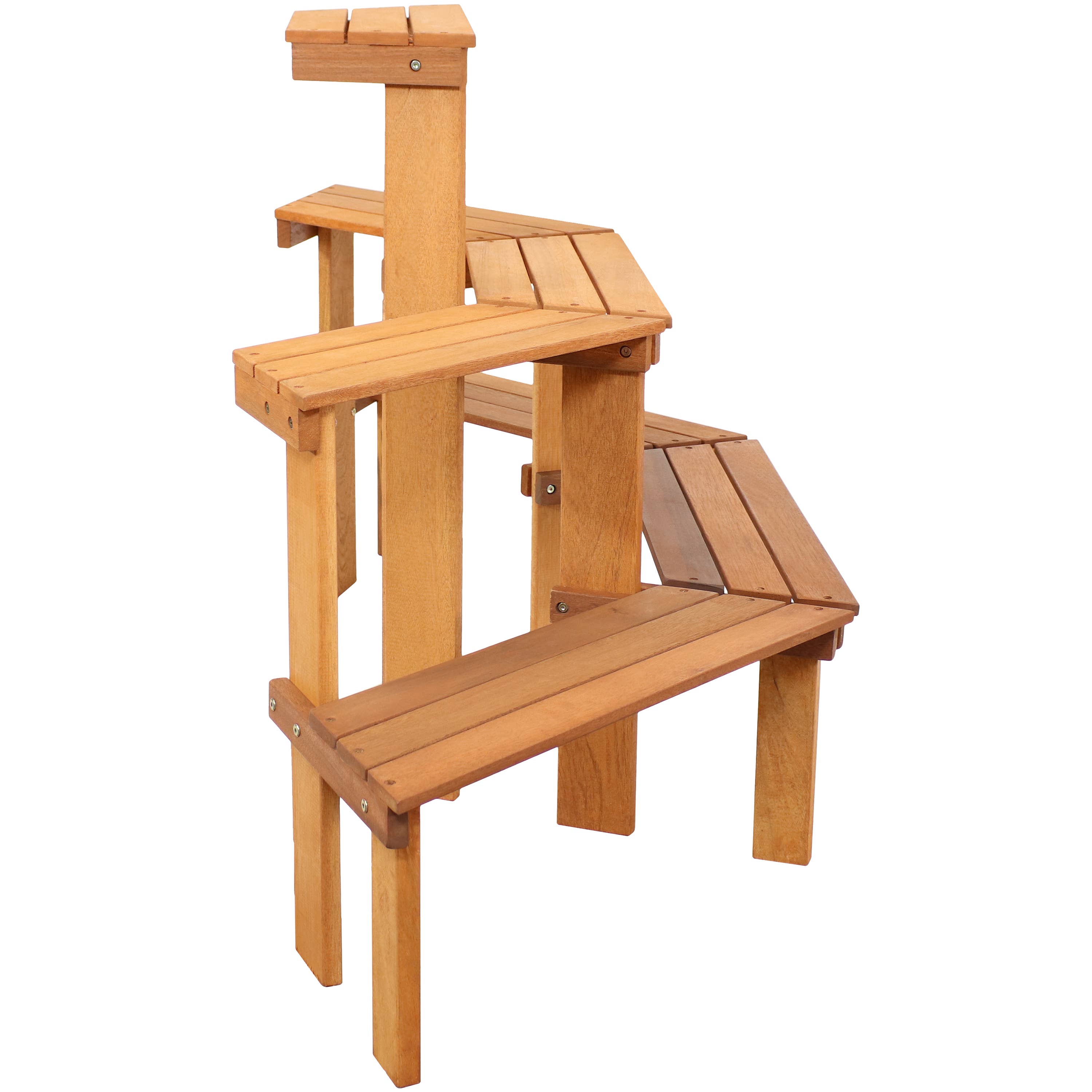 Sunnydaze Decor - Wholesale Plant Pot Stand - Meranti Wood 3-Tier Curved Plant Stand - 5.75 ft7