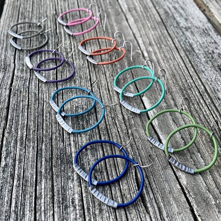 Tree Bark Hoop Earrings for wholesale by Jules Artwear