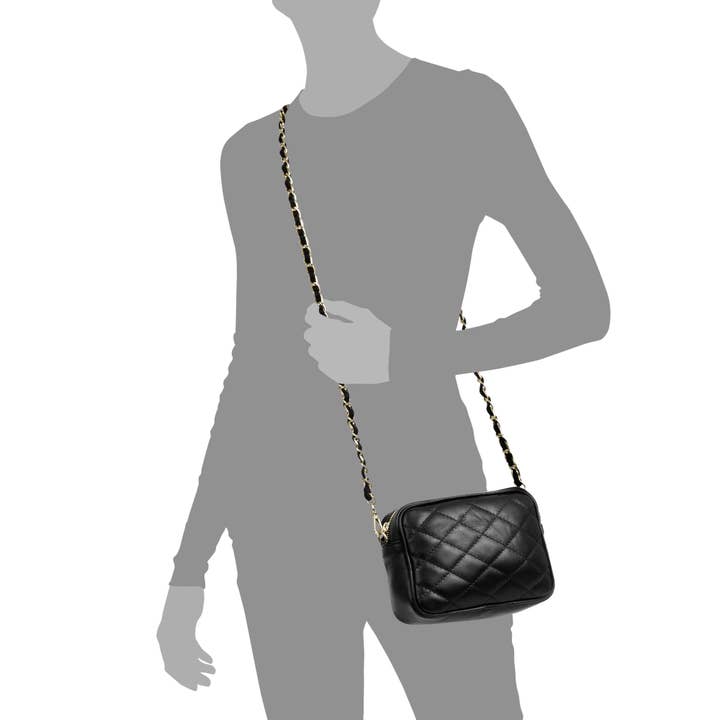 FIRENZE ARTEGIANI - Vente Sac porté épaule – femme - Sac à bandoulière femme Cléopâtre. Cuir véritable Cuir matelassé7