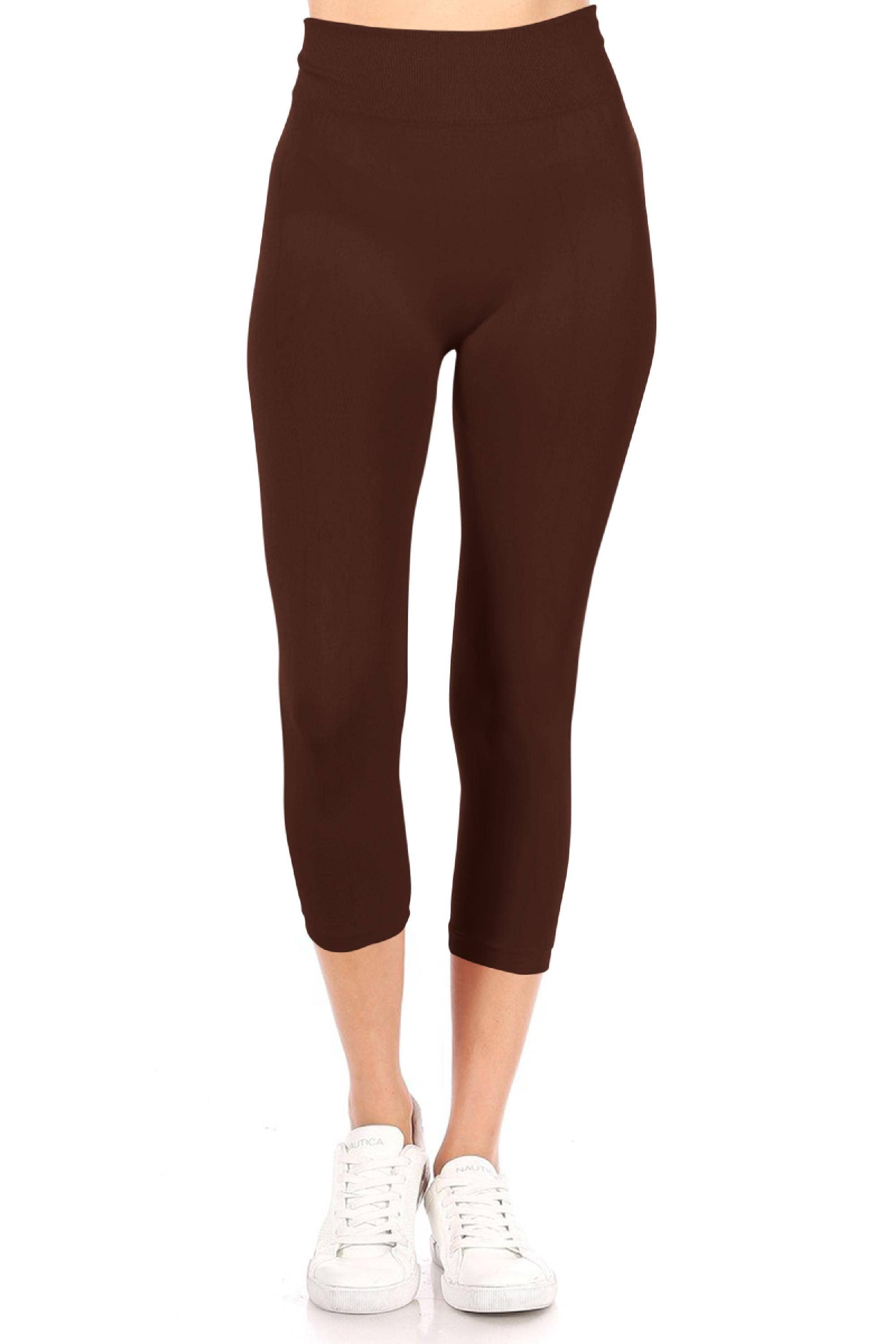 MOA COLLECTION - Wholesale Athletic/Lounge Leggings - Women's - Women's Casual Solid Seamless Capri Leggings11