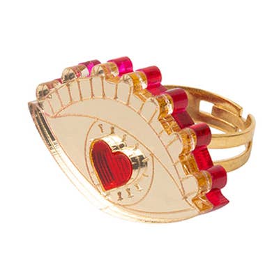 Anello Cupido in acrilico dorato metallico per la vendita all'ingrosso da parte di Rijkje Jewelry