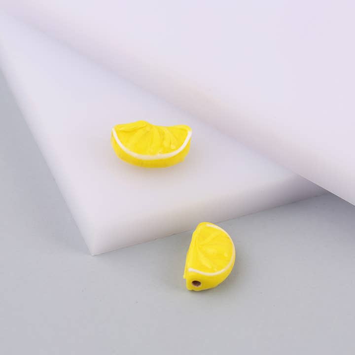 Adamodart - Vendita all'ingrosso Perline - Perlina a forma di frutta in vetro di Murano, ciondolo a forma di cibo, perlina a forma di limone, perlina arancione2