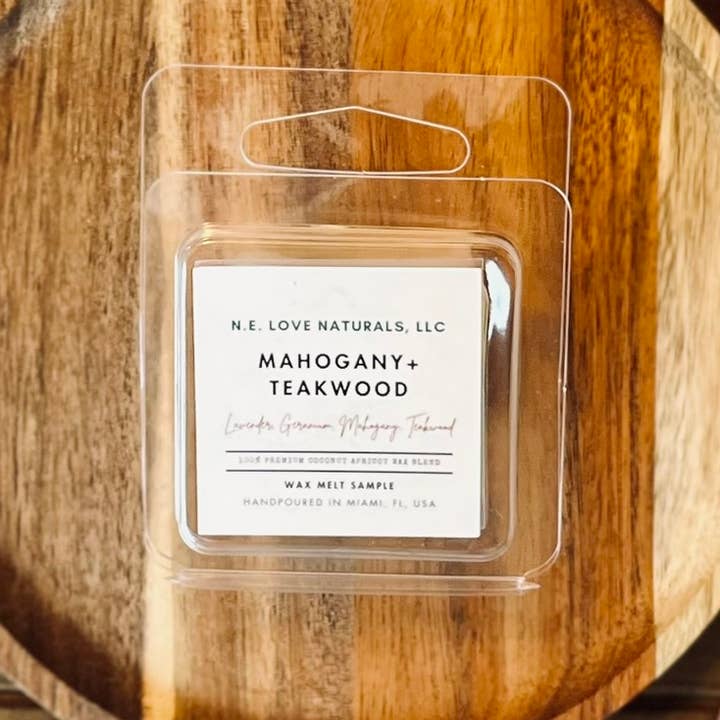 N. E. Love Naturals, LLC - Wholesale Wax Melt - Mahogany +Teakwood| Wax Melt Single| Coconut Apricot Soy0