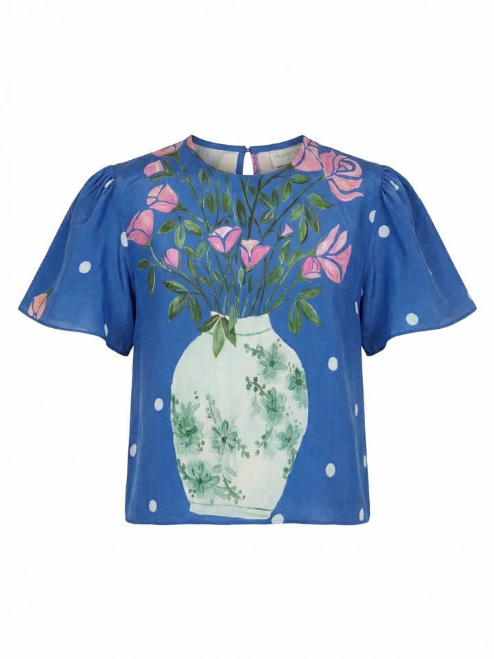 Blouse Rosé - Bleu pour la vente par Frank & Dollys