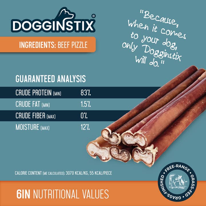 Dogginstix - Wholesale Pet Treats - Dog - 6" Jumbo Bully Sticks2