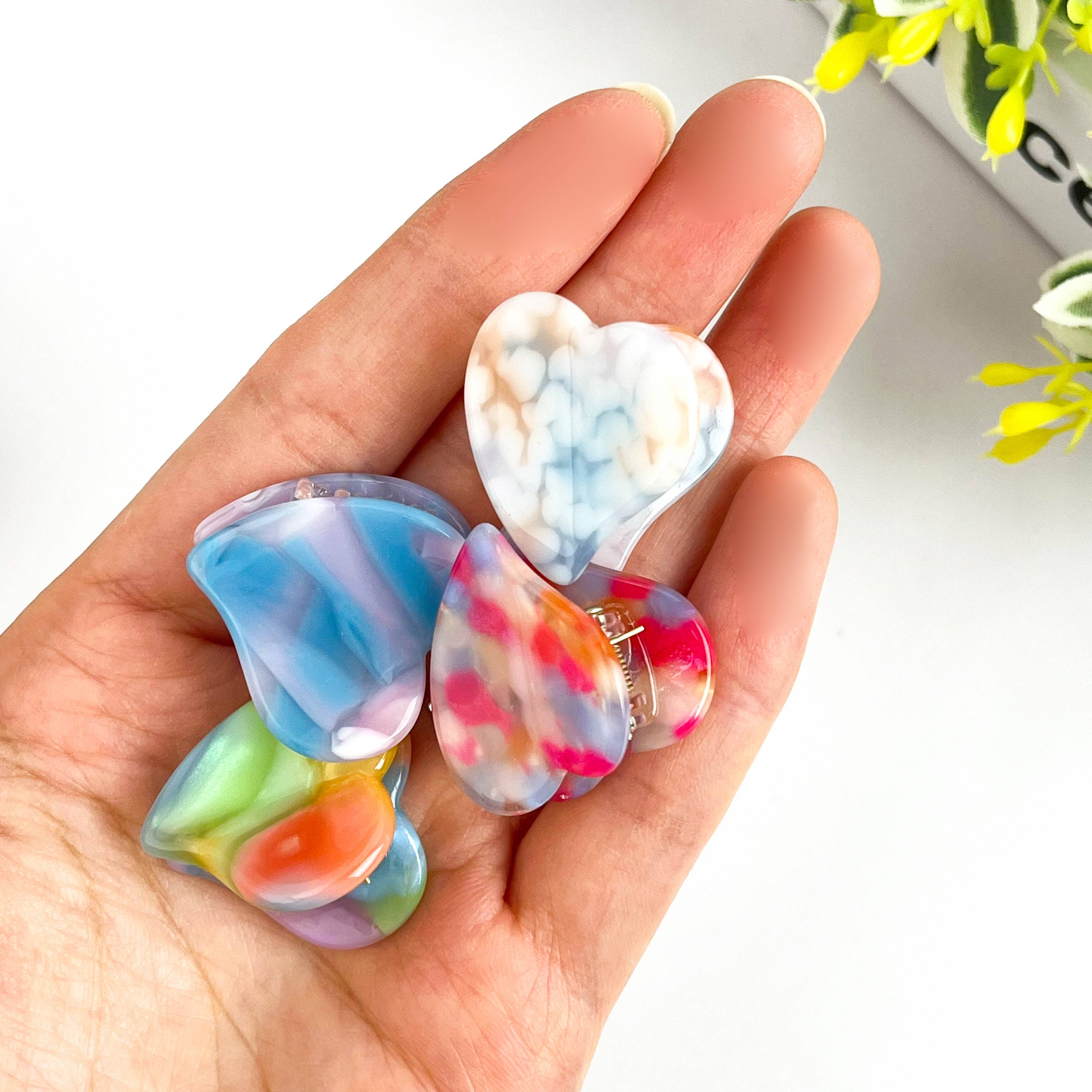 TheDivaSoap - Vente Pince à cheveux – femme - Pince à cheveux mignonne en acétate en forme de mini cœur, pince à cheveux pour la Saint-Valentin18