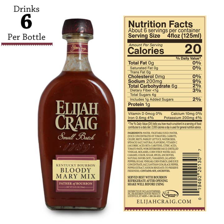 Bourbon Country Products - Wholesale Cocktail Mix/Syrup - Elijah Craig Bloody Mary Mix (750ML)1