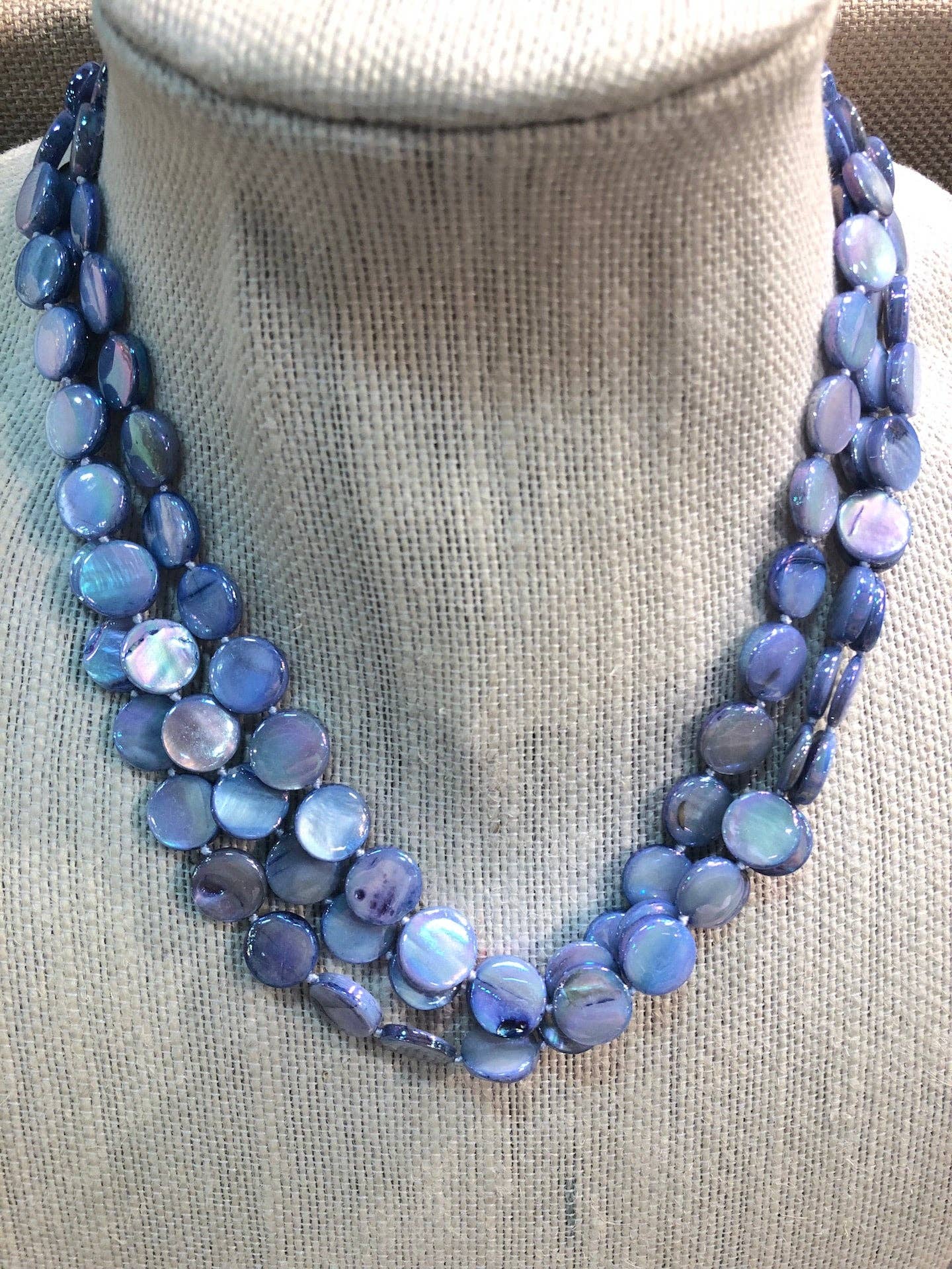 Studio G – wholesale Beaded/pearl necklace – #8023-3 Strand Mother Of Pearl8