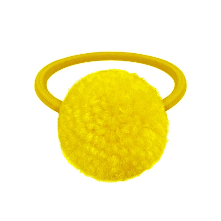 Elástico de Cabelo com Pom Pom de Lã Limão por atacado de Verity Jones London