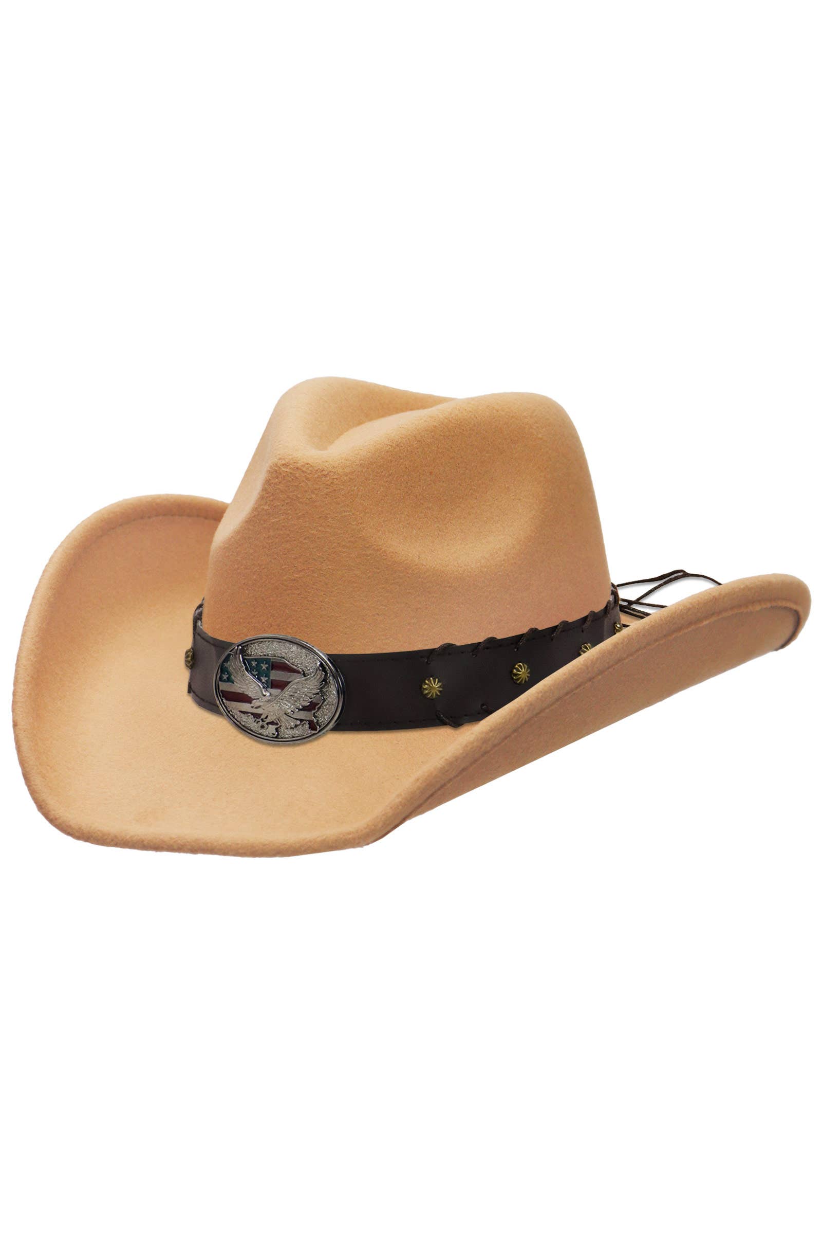 Cap Zone – wholesale Cowboy hat – Unisex – American Eagle Studded Belt Felt Cowboy Hat0