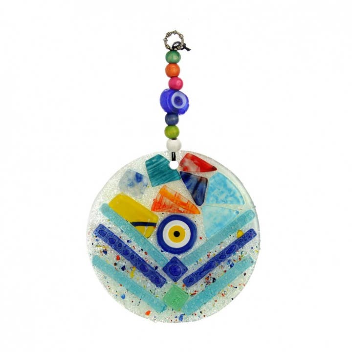 UniArt - Wholesale Suncatcher - Glass Fusion Disc With Turkish Eye2