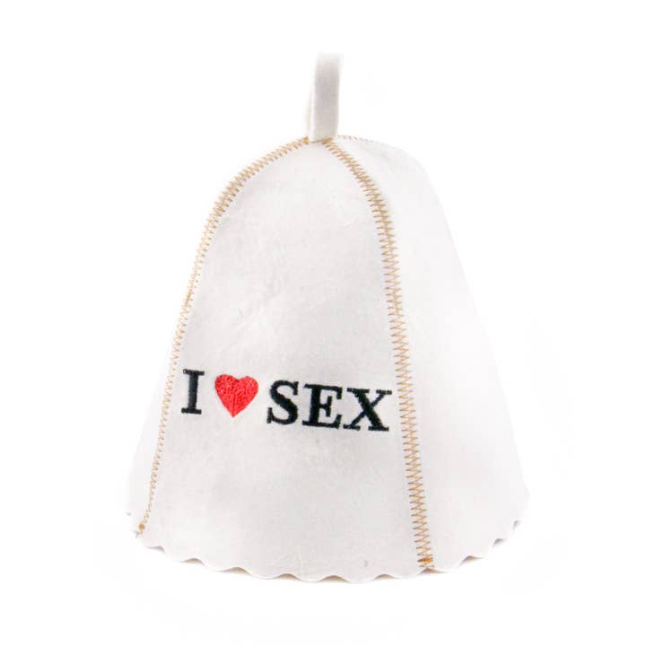 Wit Sauna Badmuts I love sex natuurvilt wit LA-212 voor groothandel op Faire