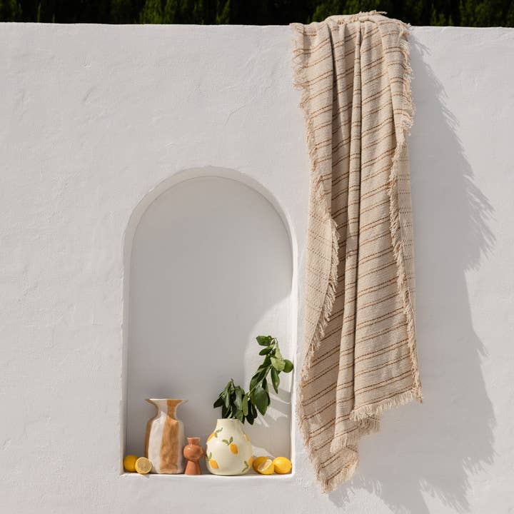 Alba Throw - Nutmeg for wholesale on Faire1