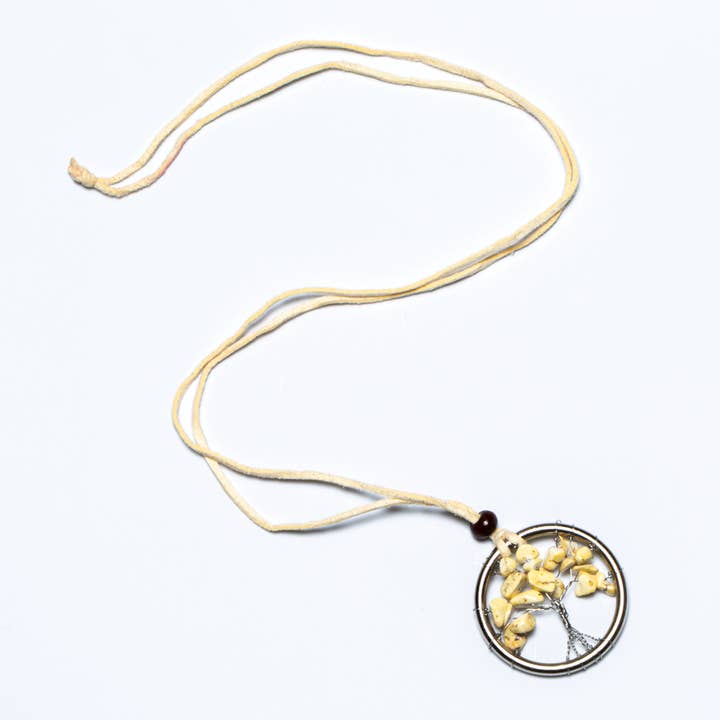 Collier arbre de vie fait main avec pierre naturelle - SOLDES pour la vente par Suzie Blue Canada