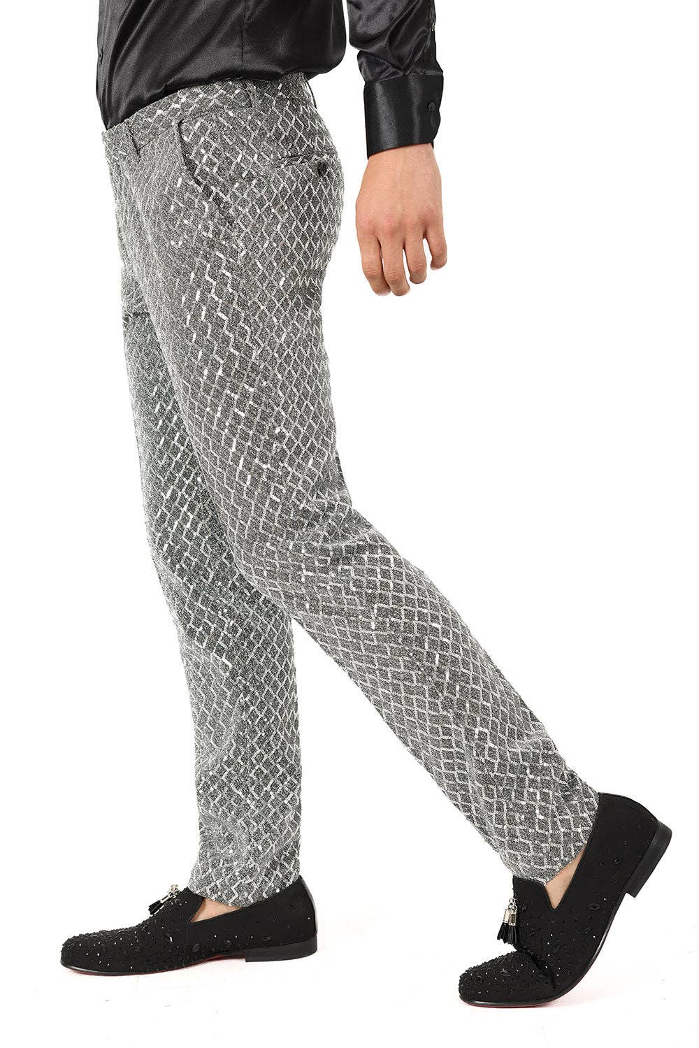 BARABAS – wholesale Pants – Men's – Men's Sequin Diamond Design Shiny Chino Pants 2CP30991