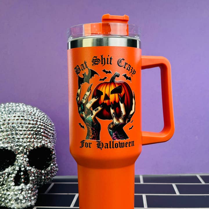Bat Shit Crazy Halloween 40 oz Tumbler for wholesale by MyHauntedSpace