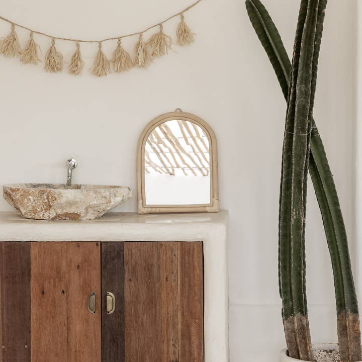 Village Thrive - Wholesale Wall Mirror - Arch Rattan Mirror2