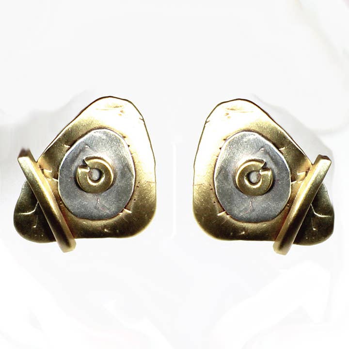 Lily Pads Earrings Sterling and Brass - Posts
for wholesale by Whitney Designs Ltd.