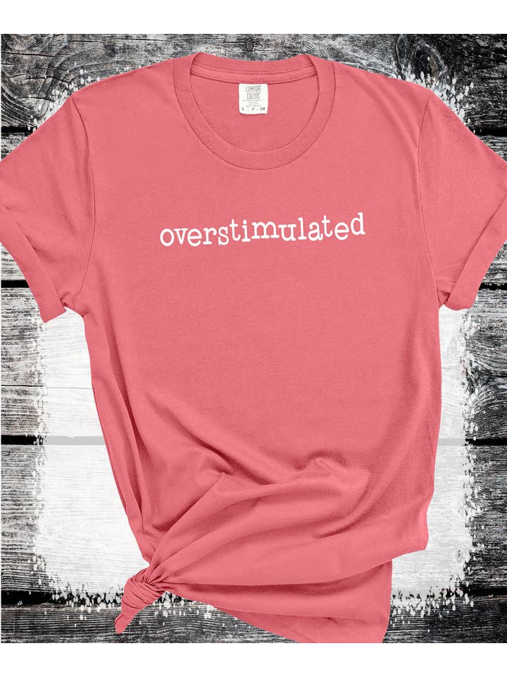 A Blessed Texas Mess Boutique - Wholesale Graphic Sweatshirt - Women's - Comfort Colors® Overstimulated sensory overload Funny TShirt