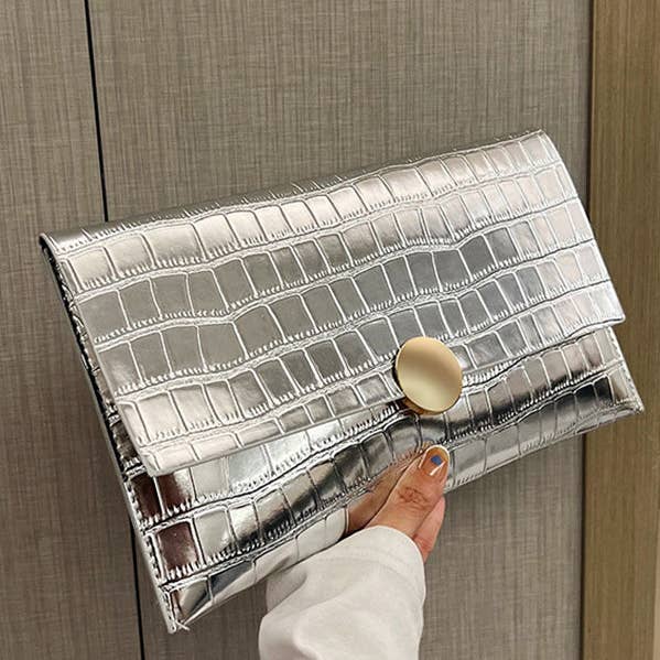 Geometric Shiny Split-Joint Bags Handbags for wholesale by Basis Fancy