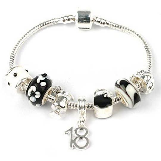 Teenager's 'Midnight Cocktails' Age 13/16/18 Silver Plated Charm Bead Bracelet for wholesale by Liberty Charms