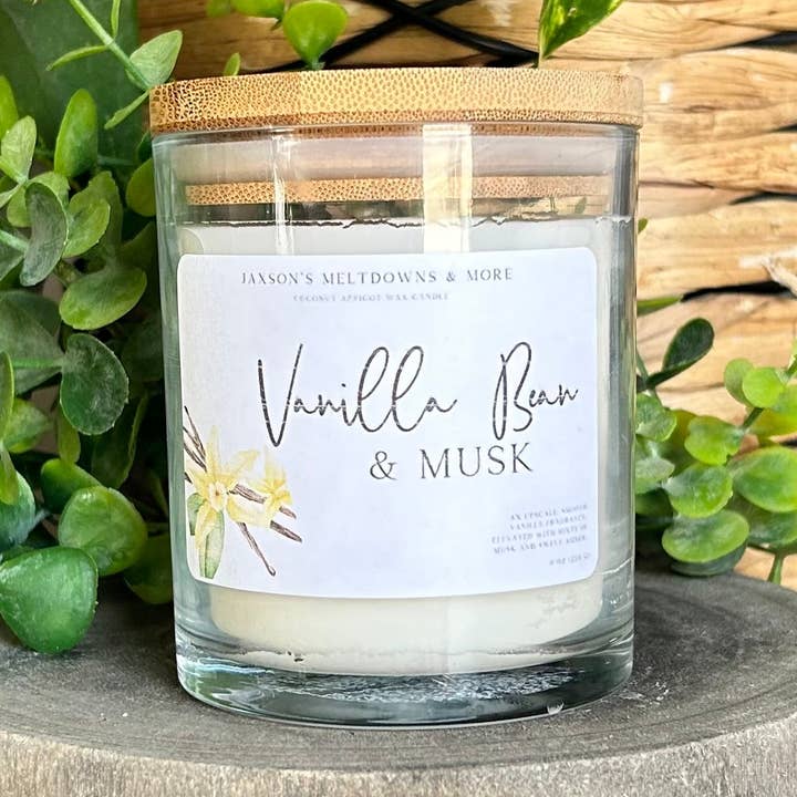 Vanilla Bean & Musk Candle for wholesale by Jaxson’s Meltdowns & More