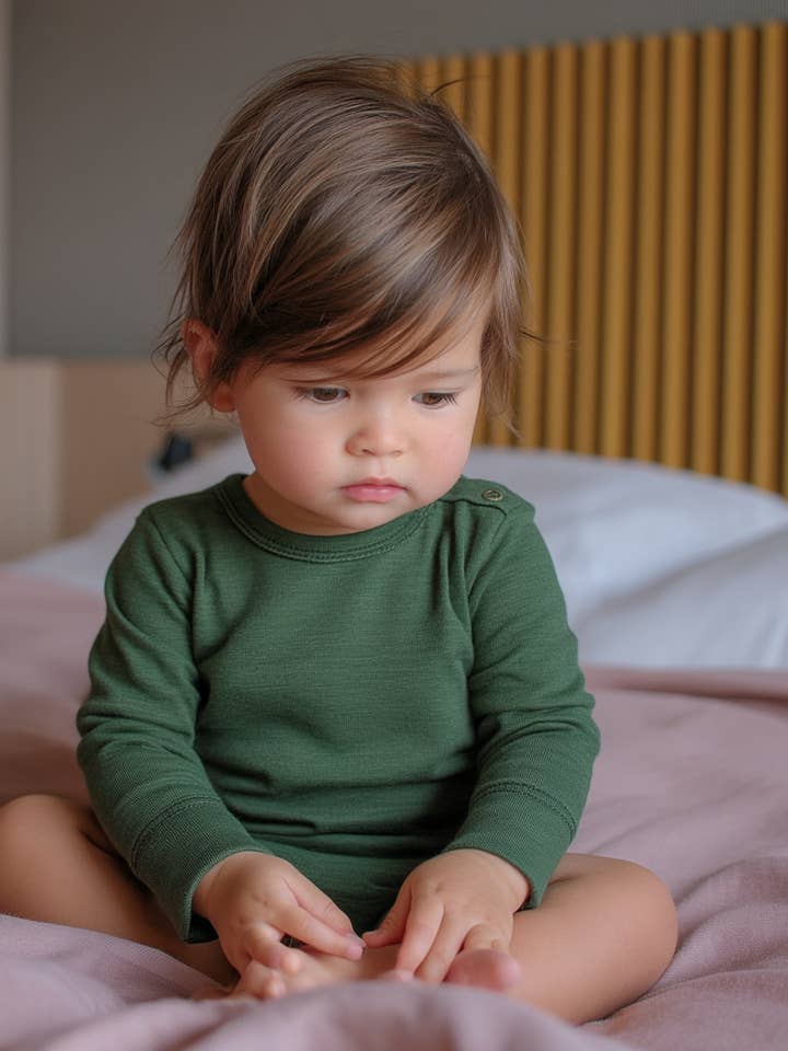 Woolen Romper long sleeves - Merino wool - Mountain View for wholesale by Lille Barn