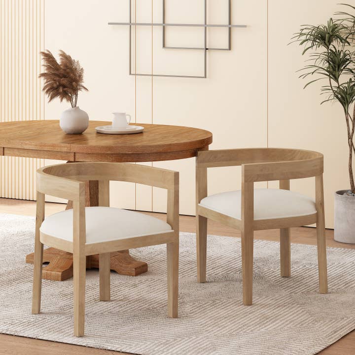 Ensemble de 2 fauteuils modernes, rembourrés avec cadre en bois d'hévéa pour la vente par 39F INC CANADA